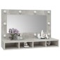vidaXL Spiegelschrank mit LED Betongrau 90x31,5x62 cm vidaXL Spiegelschrank mit LED Betongrau 90x31,5x62 cm