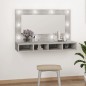 vidaXL Spiegelschrank mit LED Betongrau 90x31,5x62 cm vidaXL Spiegelschrank mit LED Betongrau 90x31,5x62 cm