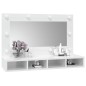 vidaXL Spiegelschrank mit LED Hochglanz-Weiß 90x31,5x62 cm vidaXL Spiegelschrank mit LED Hochglanz-Weiß 90x31,5x62 cm