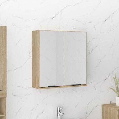vidaXL Bad-Spiegelschrank Sonoma-Eiche 64x20x67 cm