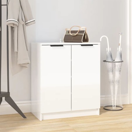 vidaXL Schuhschrank Hochglanz-Weiß 59x35x70 cm Holzwerkstoff