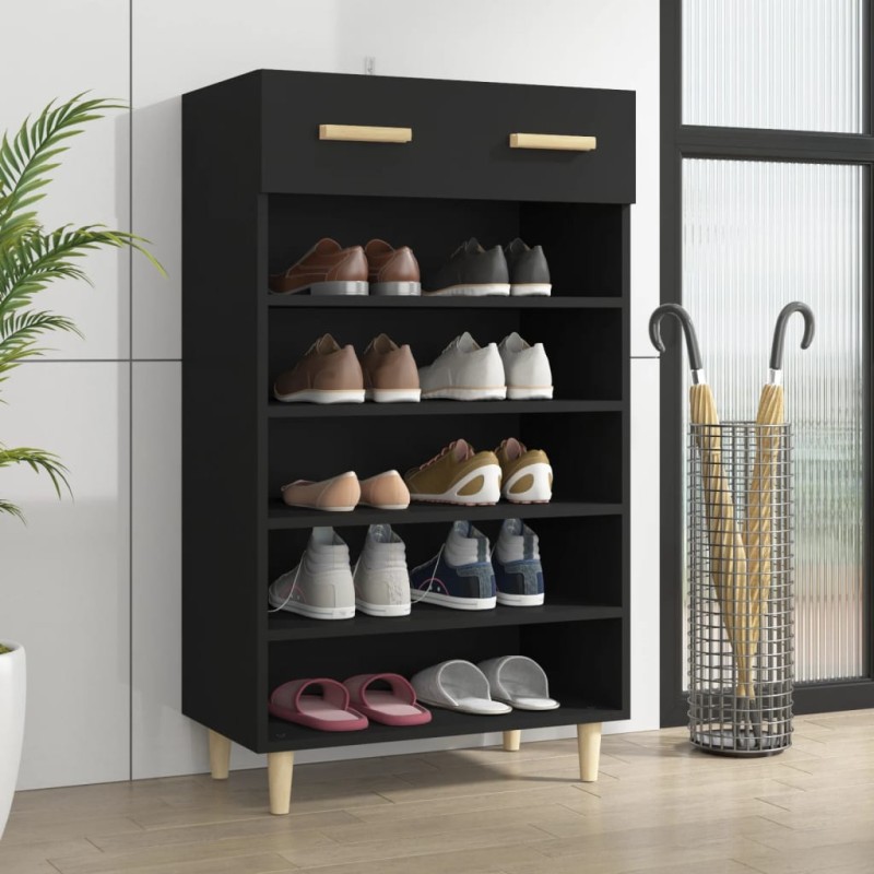 vidaXL Schuhschrank Schwarz 60x35x105 cm Holzwerkstoff vidaXL Schuhschrank Schwarz 60x35x105 cm Holzwerkstoff