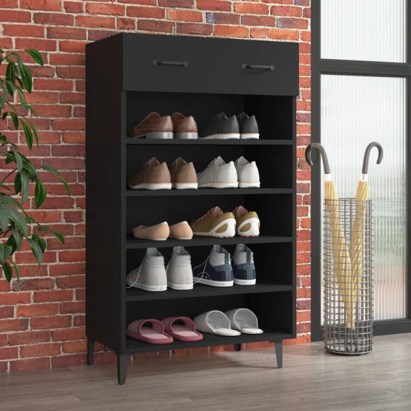 vidaXL Schuhschrank Schwarz 60x35x105 cm Holzwerkstoff vidaXL Schuhschrank Schwarz 60x35x105 cm Holzwerkstoff