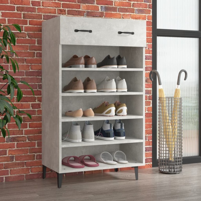 vidaXL Schuhschrank Betongrau 60x35x105 cm Holzwerkstoff vidaXL Schuhschrank Betongrau 60x35x105 cm Holzwerkstoff