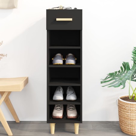 vidaXL Schuhschrank Schwarz 30x35x105 cm Holzwerkstoff