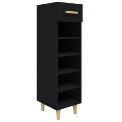 vidaXL Schuhschrank Schwarz 30x35x105 cm Holzwerkstoff