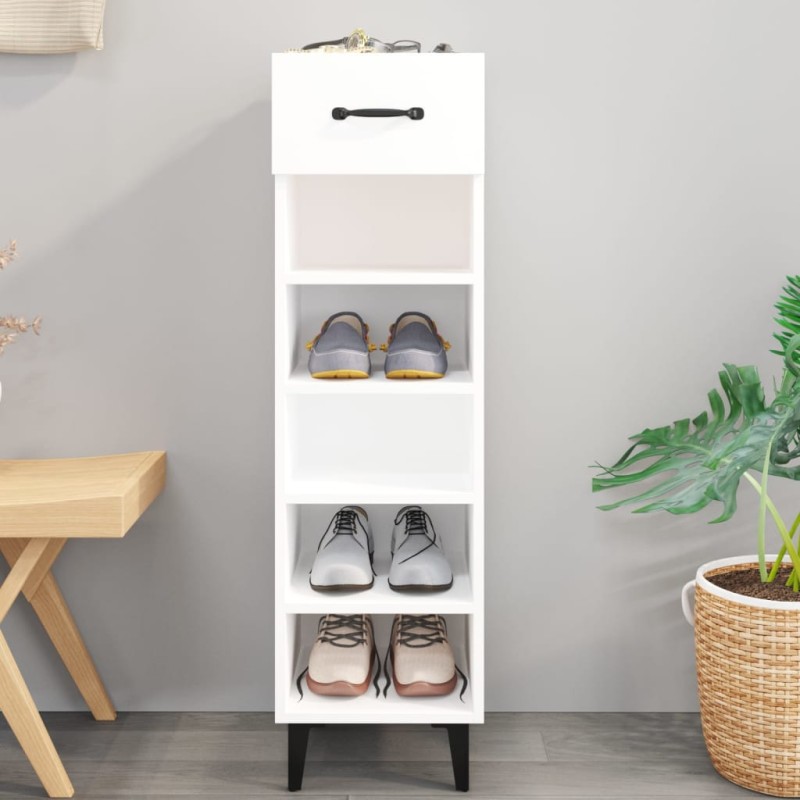 vidaXL Schuhschrank Hochglanz-Weiß 30x35x105 cm Holzwerkstoff vidaXL Schuhschrank Hochglanz-Weiß 30x35x105 cm Holzwerkstoff