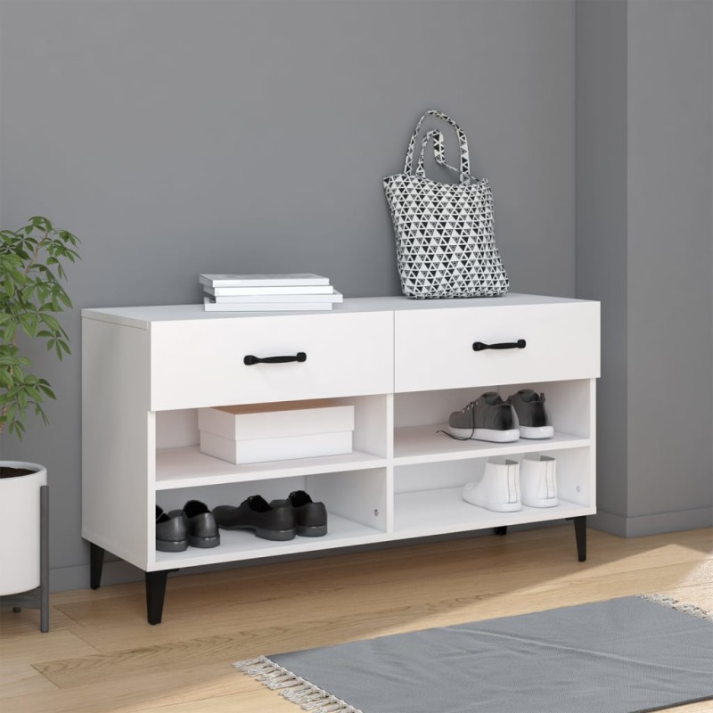 vidaXL Schuhschrank Weiß 102x35x55 cm Holzwerkstoff vidaXL Schuhschrank Weiß 102x35x55 cm Holzwerkstoff