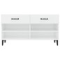 vidaXL Schuhschrank Hochglanz-Weiß 102x35x55 cm Holzwerkstoff vidaXL Schuhschrank Hochglanz-Weiß 102x35x55 cm Holzwerkstoff