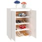 vidaXL Schuhschrank Weiß 60x35x80 cm Massivholz Kiefer vidaXL Schuhschrank Weiß 60x35x80 cm Massivholz Kiefer