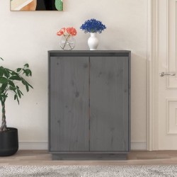 vidaXL Schuhschrank Grau 60x35x80 cm Massivholz Kiefer