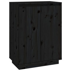 vidaXL Schuhschrank Schwarz 60x35x80 cm Massivholz Kiefer