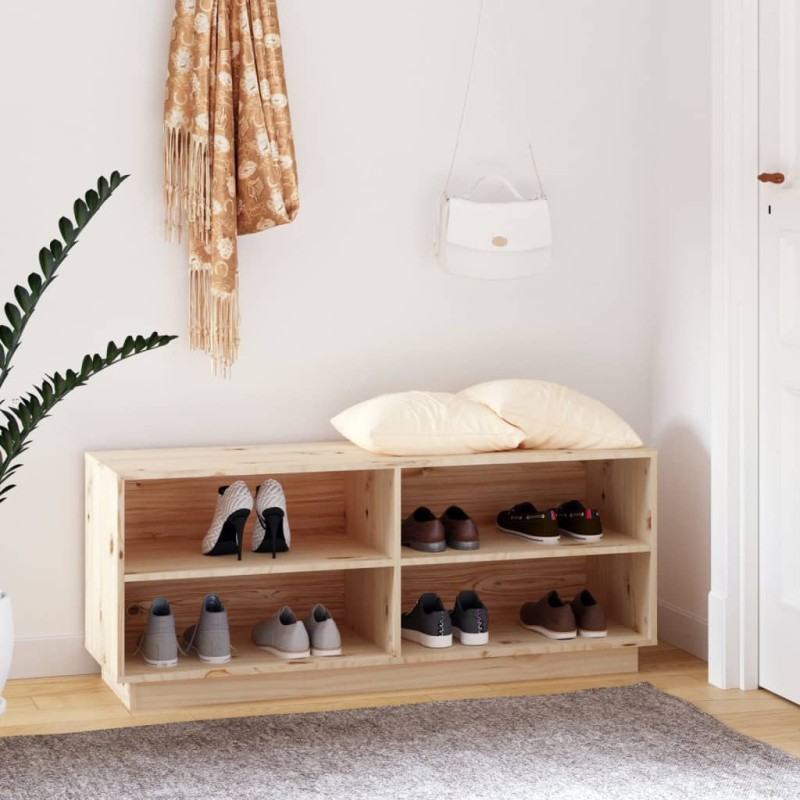 vidaXL Schuhregal 110x34x45 cm Massivholz Kiefer vidaXL Schuhregal 110x34x45 cm Massivholz Kiefer