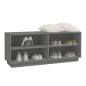 vidaXL Schuhregal Grau 110x34x45 cm Massivholz Kiefer vidaXL Schuhregal Grau 110x34x45 cm Massivholz Kiefer