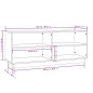 vidaXL Schuhregal Grau 110x34x45 cm Massivholz Kiefer vidaXL Schuhregal Grau 110x34x45 cm Massivholz Kiefer