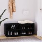 vidaXL Schuhregal Schwarz 110x34x45 cm Massivholz Kiefer vidaXL Schuhregal Schwarz 110x34x45 cm Massivholz Kiefer