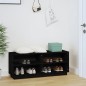 vidaXL Schuhregal Schwarz 110x34x45 cm Massivholz Kiefer vidaXL Schuhregal Schwarz 110x34x45 cm Massivholz Kiefer
