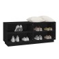 vidaXL Schuhregal Schwarz 110x34x45 cm Massivholz Kiefer vidaXL Schuhregal Schwarz 110x34x45 cm Massivholz Kiefer