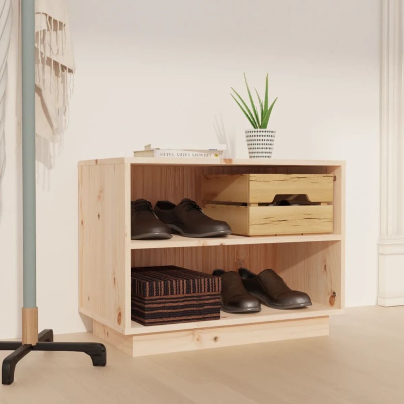 vidaXL Schuhregal 60x34x45 cm Massivholz Kiefer vidaXL Schuhregal 60x34x45 cm Massivholz Kiefer