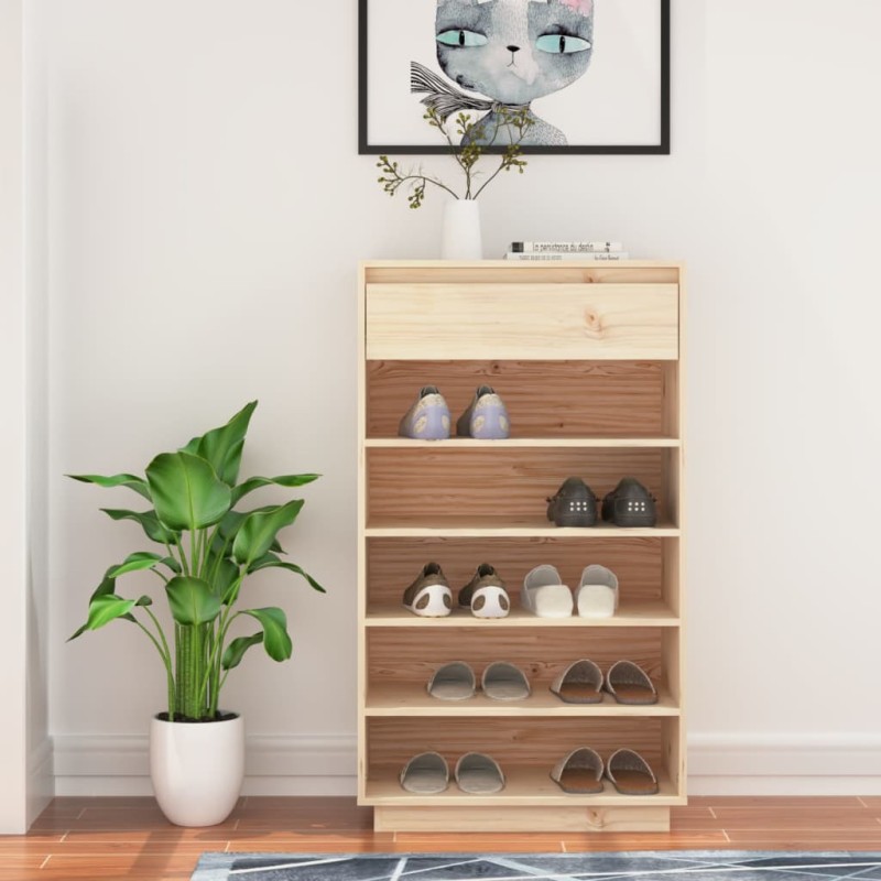 vidaXL Schuhregal 60x34x105 cm Massivholz Kiefer vidaXL Schuhregal 60x34x105 cm Massivholz Kiefer