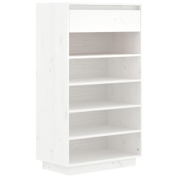 vidaXL Schuhregal Weiß 60x34x105 cm Massivholz Kiefer