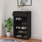 vidaXL Schuhregal Schwarz 60x34x105 cm Massivholz Kiefer vidaXL Schuhregal Schwarz 60x34x105 cm Massivholz Kiefer