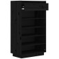 vidaXL Schuhregal Schwarz 60x34x105 cm Massivholz Kiefer vidaXL Schuhregal Schwarz 60x34x105 cm Massivholz Kiefer