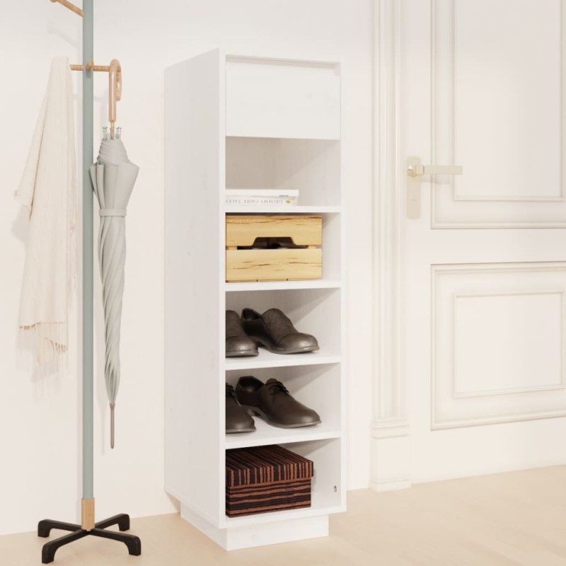 vidaXL Schuhregal Weiß 34x30x105 cm Massivholz Kiefer vidaXL Schuhregal Weiß 34x30x105 cm Massivholz Kiefer