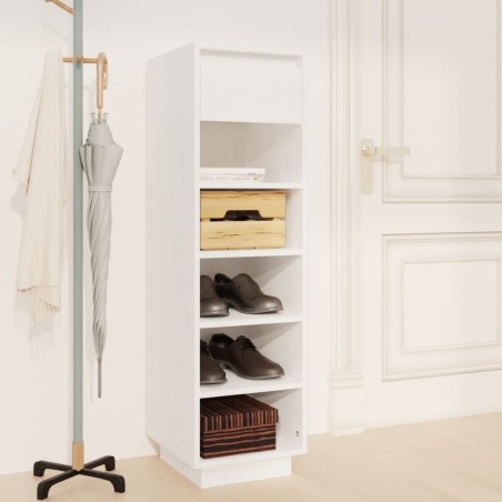 vidaXL Schuhregal Weiß 34x30x105 cm Massivholz Kiefer
