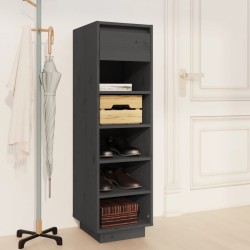 vidaXL Schuhregal Grau 34x30x105 cm Massivholz Kiefer