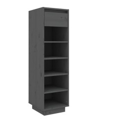 vidaXL Schuhregal Grau 34x30x105 cm Massivholz Kiefer