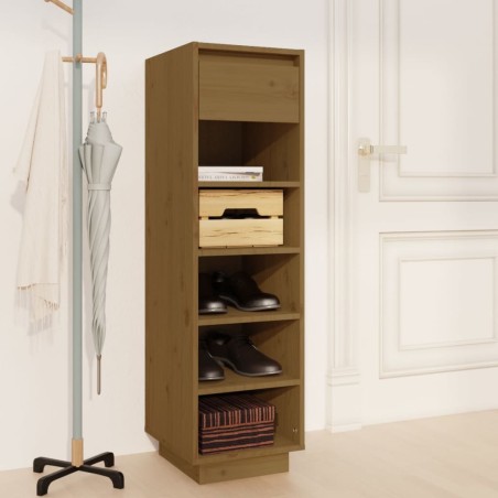 vidaXL Schuhregal Honigbraun 30x34x105 cm Massivholz Kiefer