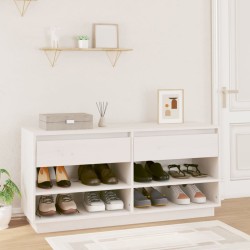 vidaXL Schuhregal Weiß 110x34x52 cm Massivholz Kiefer