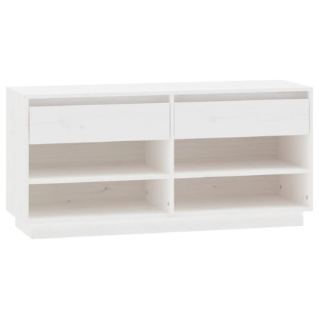 vidaXL Schuhregal Weiß 110x34x52 cm Massivholz Kiefer
