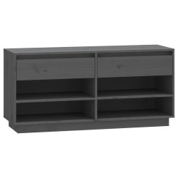 vidaXL Schuhregal Grau 110x34x52 cm Massivholz Kiefer