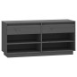 vidaXL Schuhregal Grau 110x34x52 cm Massivholz Kiefer vidaXL Schuhregal Grau 110x34x52 cm Massivholz Kiefer