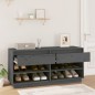 vidaXL Schuhregal Grau 110x34x52 cm Massivholz Kiefer vidaXL Schuhregal Grau 110x34x52 cm Massivholz Kiefer