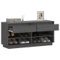 vidaXL Schuhregal Grau 110x34x52 cm Massivholz Kiefer vidaXL Schuhregal Grau 110x34x52 cm Massivholz Kiefer