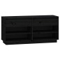 vidaXL Schuhregal Schwarz 110x34x52 cm Massivholz Kiefer vidaXL Schuhregal Schwarz 110x34x52 cm Massivholz Kiefer