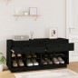 vidaXL Schuhregal Schwarz 110x34x52 cm Massivholz Kiefer vidaXL Schuhregal Schwarz 110x34x52 cm Massivholz Kiefer
