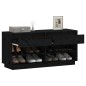 vidaXL Schuhregal Schwarz 110x34x52 cm Massivholz Kiefer vidaXL Schuhregal Schwarz 110x34x52 cm Massivholz Kiefer