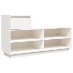 vidaXL Schuhregal Weiß 110x34x61 cm Massivholz Kiefer
