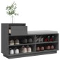 vidaXL Schuhregal Grau 110x34x61 cm Massivholz Kiefer