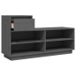 vidaXL Schuhregal Grau 110x34x61 cm Massivholz Kiefer