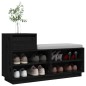 vidaXL Schuhregal Schwarz 110x34x61 cm Massivholz Kiefer vidaXL Schuhregal Schwarz 110x34x61 cm Massivholz Kiefer