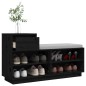 vidaXL Schuhregal Schwarz 110x34x61 cm Massivholz Kiefer vidaXL Schuhregal Schwarz 110x34x61 cm Massivholz Kiefer