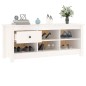 vidaXL Schuhschrank Weiß 110x38x45,5 cm Massivholz Kiefer vidaXL Schuhschrank Weiß 110x38x45,5 cm Massivholz Kiefer