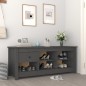 vidaXL Schuhschrank Grau 110x38x45,5 cm Massivholz Kiefer vidaXL Schuhschrank Grau 110x38x45,5 cm Massivholz Kiefer