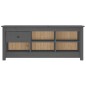 vidaXL Schuhschrank Grau 110x38x45,5 cm Massivholz Kiefer vidaXL Schuhschrank Grau 110x38x45,5 cm Massivholz Kiefer
