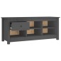 vidaXL Schuhschrank Grau 110x38x45,5 cm Massivholz Kiefer vidaXL Schuhschrank Grau 110x38x45,5 cm Massivholz Kiefer